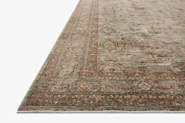 Tapis Ethel lagon et brique Amber Lewis × Loloi — vue stylisée