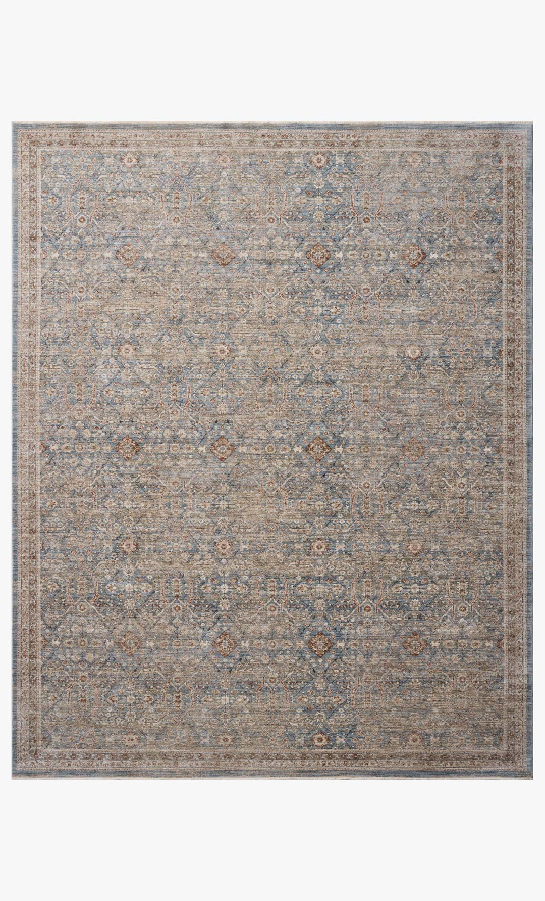 Tapis Ethel ciel et brique Amber Lewis × Loloi — vue de face