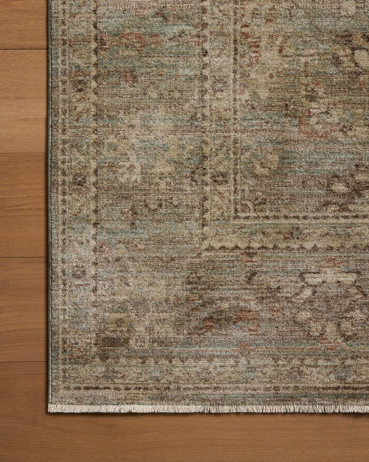 Tapis Ethel lagon et argile Amber Lewis × Loloi — détail de la texture