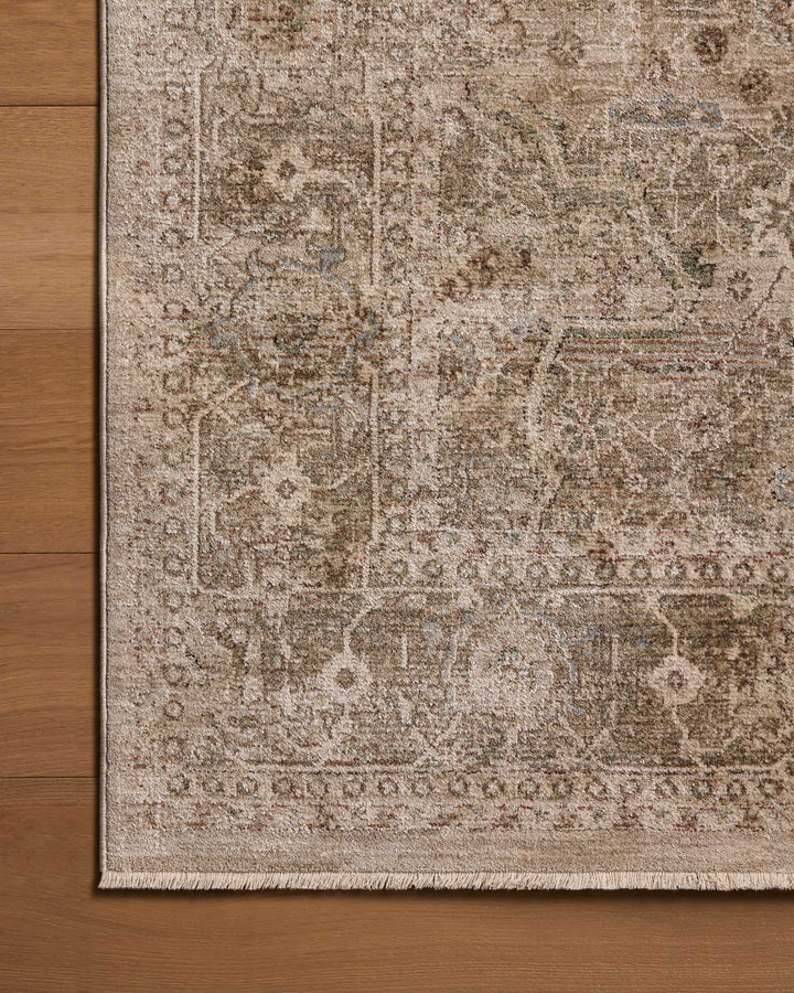 Tapis Ethel sauge et naturel Amber Lewis × Loloi — détail de la texture