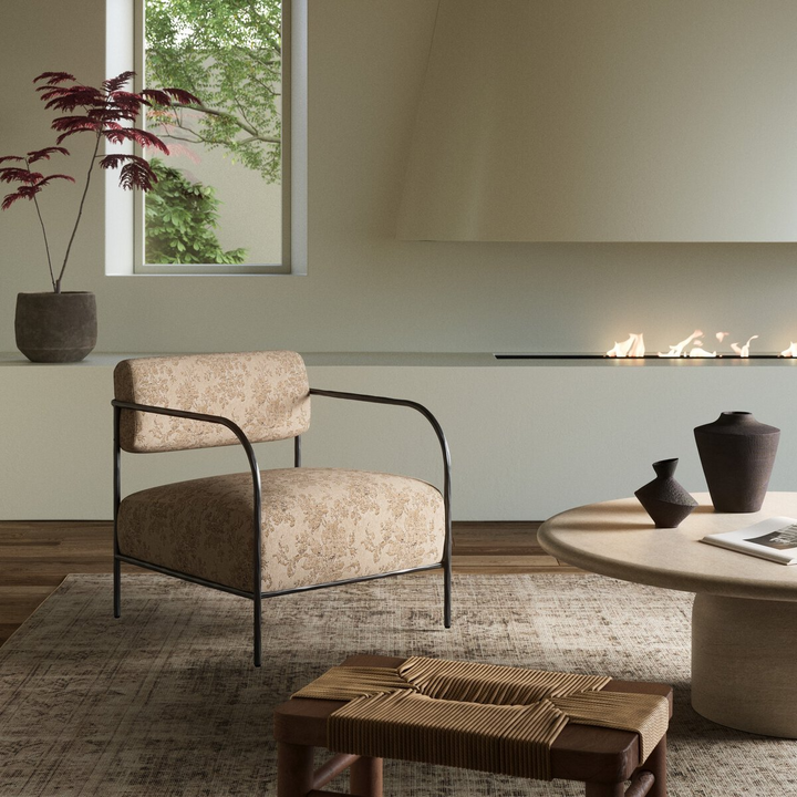 Floral Fer Noir Confort Chic Arrondi