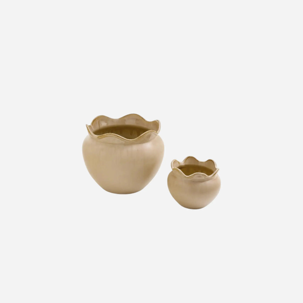 Vase Argile Beige Scallop Glacé