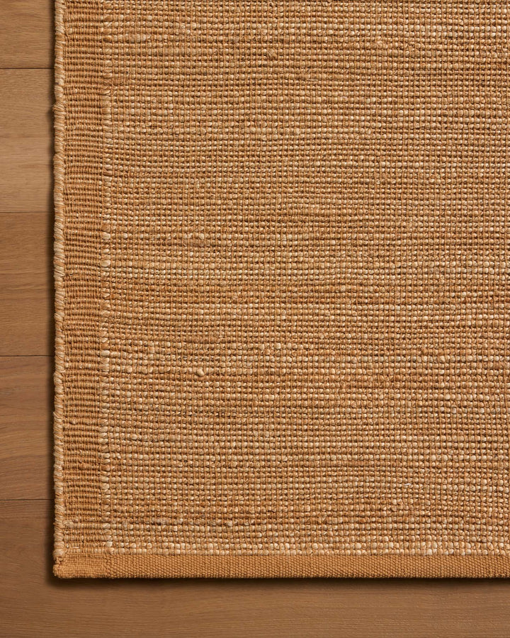 Tapis Gertrude naturel et abricot Amber Lewis × Loloi — détail du tissage