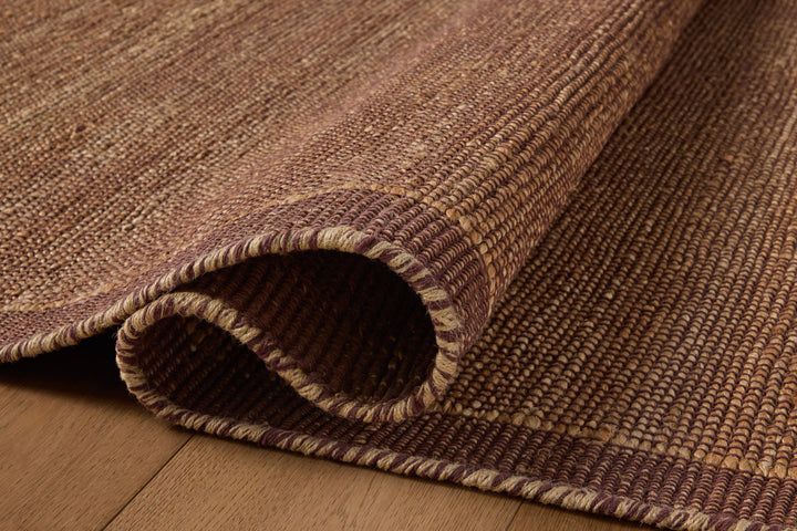 Tapis Gertrude naturel et prune Amber Lewis × Loloi — détail du tissage