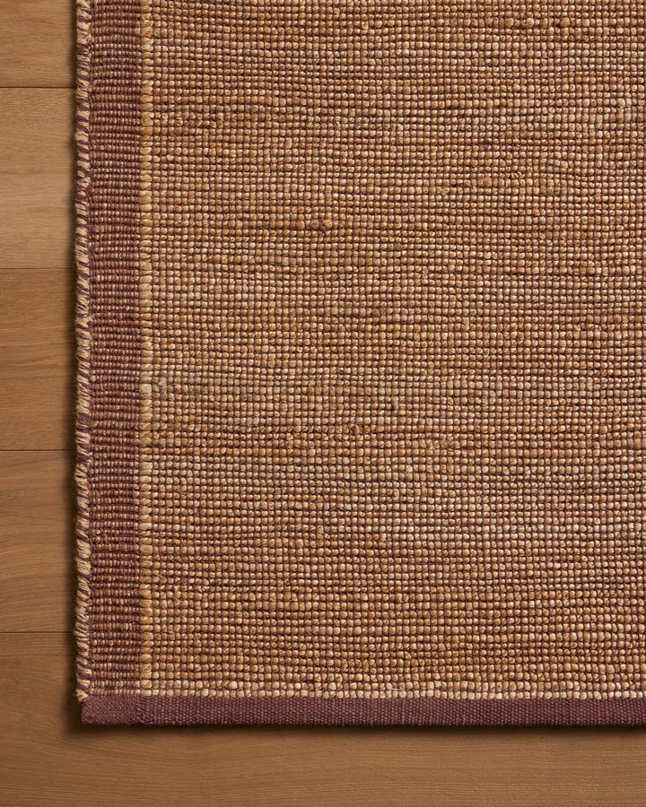 Tapis Gertrude naturel et prune Amber Lewis × Loloi — détail du tissage