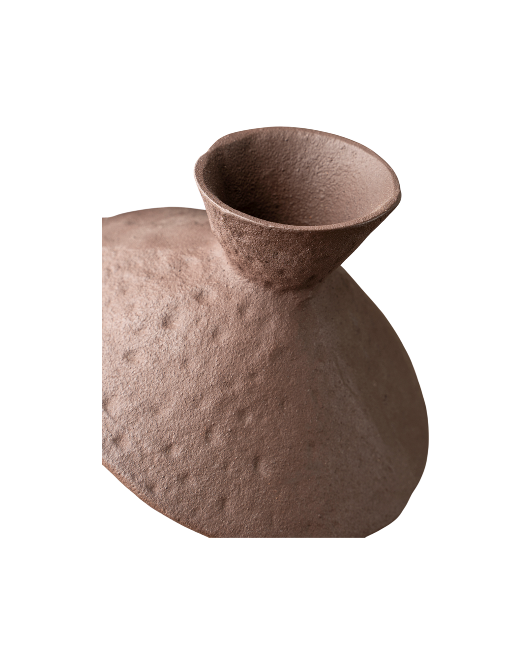 Vase-Brun-Texturé-Vintage-Bicolore