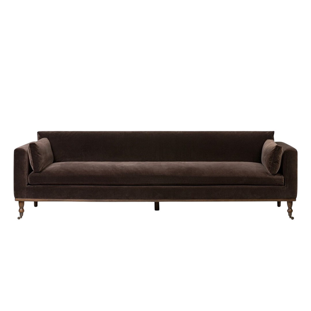 Suede Divan Midcentury Confort Brun