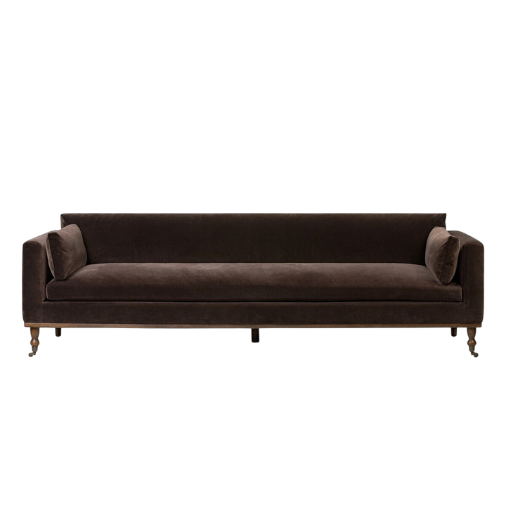 Suede Divan Midcentury Confort Brun