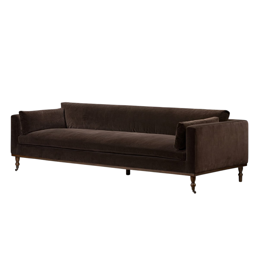 Suede Divan Midcentury Confort Brun