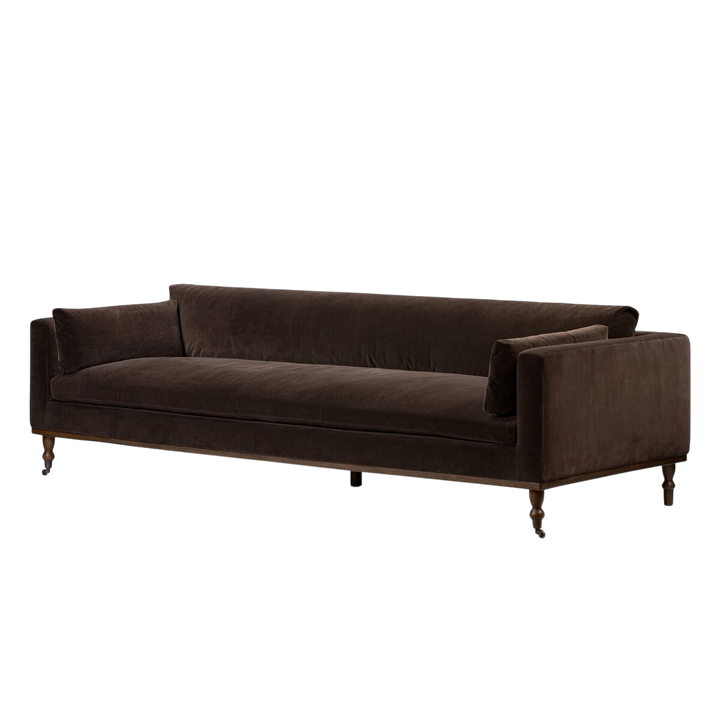 Suede Divan Midcentury Confort Brun