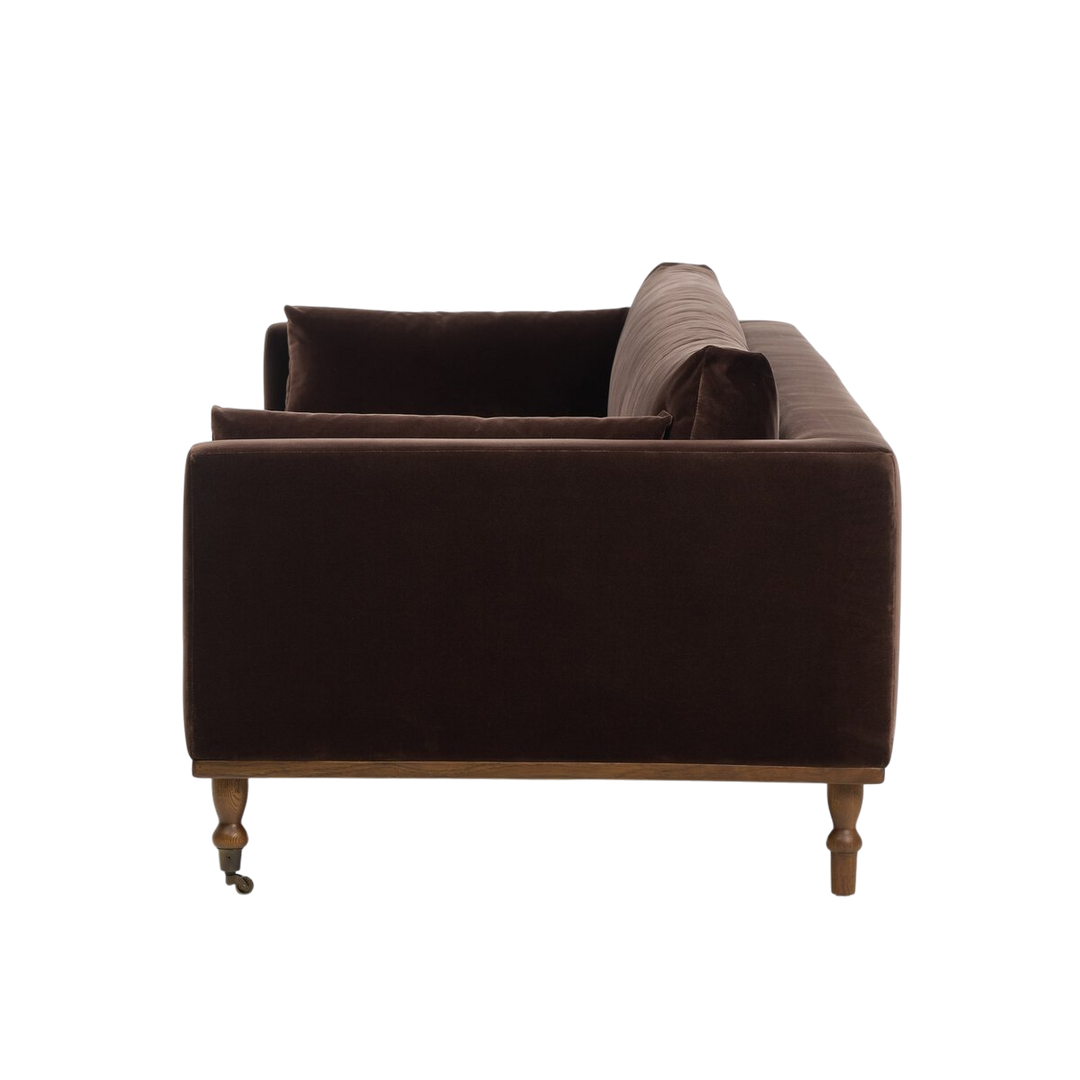 Suede Divan Midcentury Confort Brun