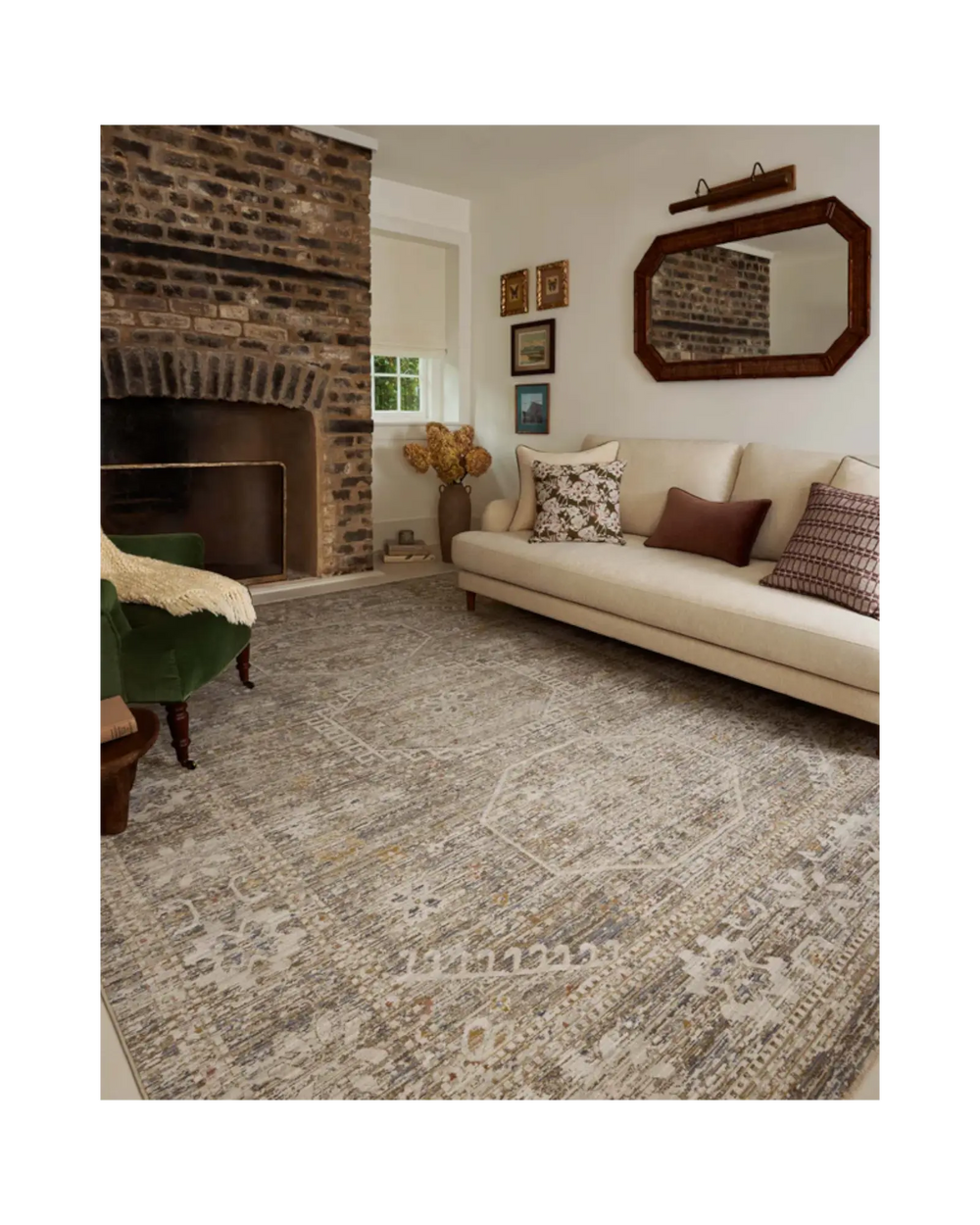 IDA CJ Taupe / Multi Tapis - Maison Olive