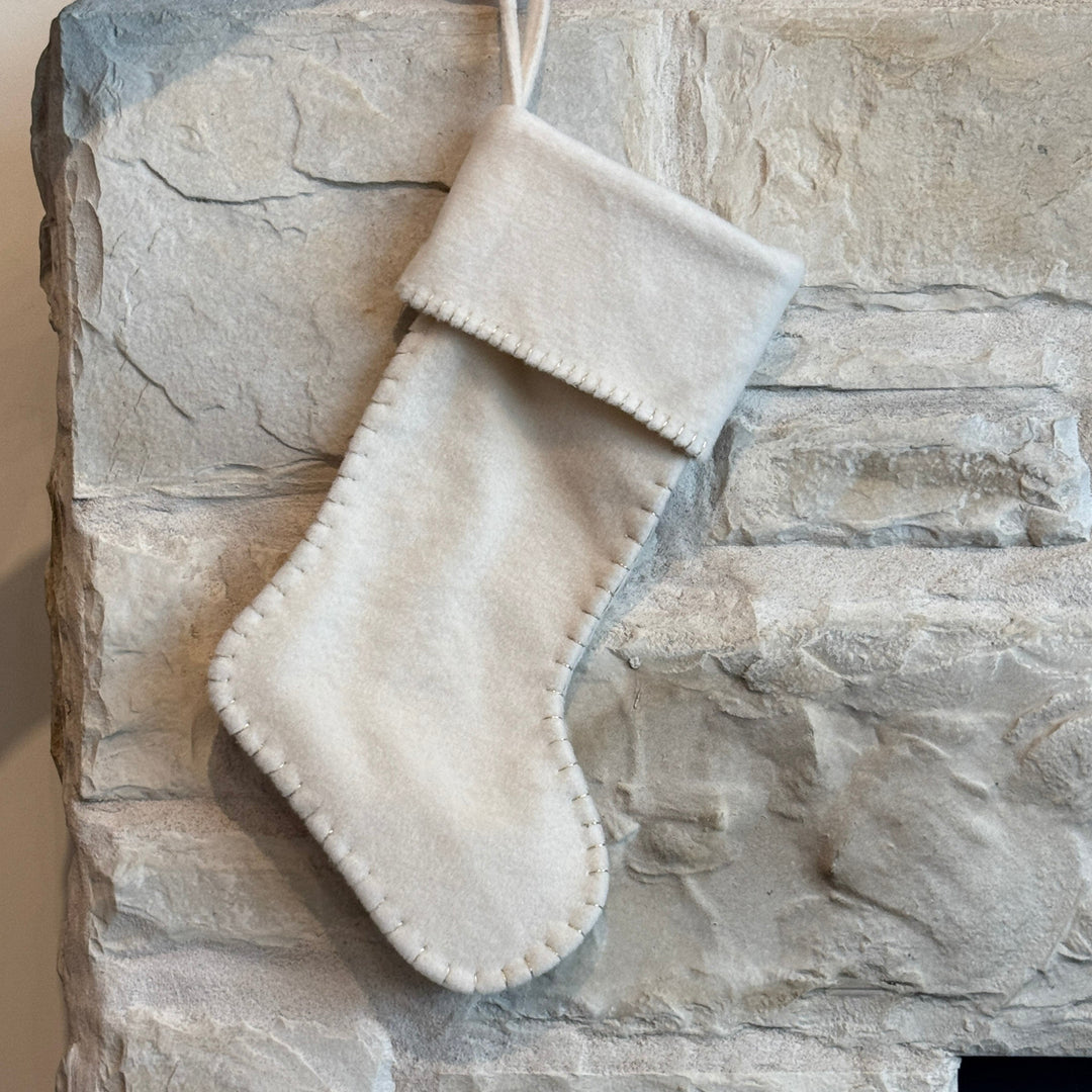 bas en velours blanc 18''  Maison Olive