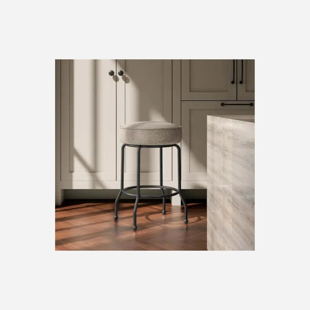 Tabouret Pivotant Rond Brun Fer