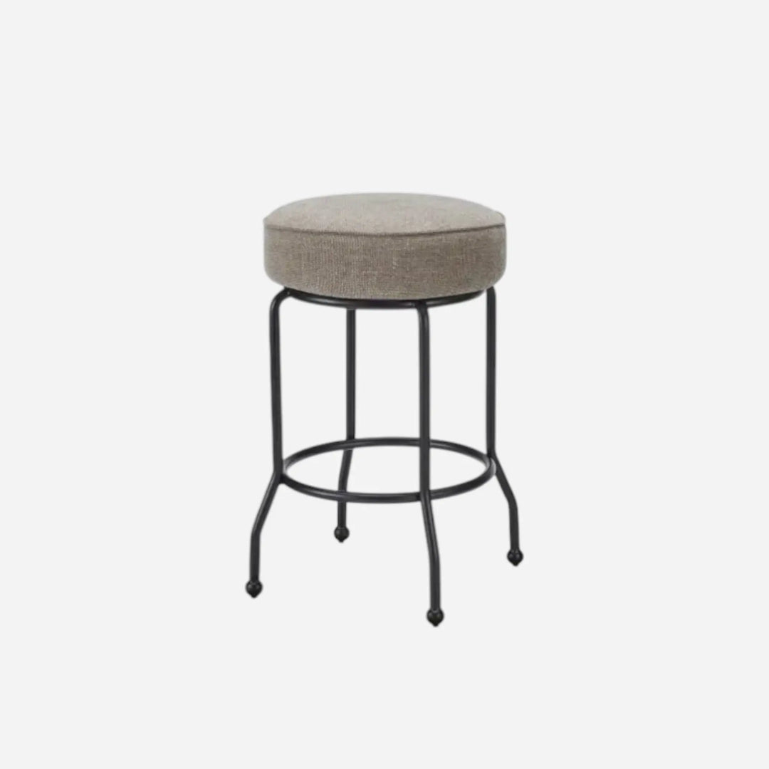 Tabouret Pivotant Rond Brun Fer