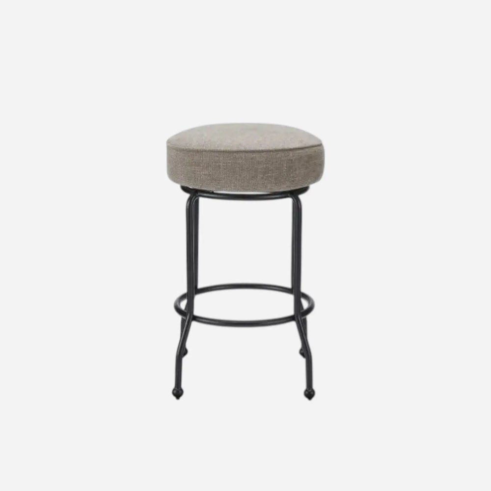 Tabouret Pivotant Rond Brun Fer