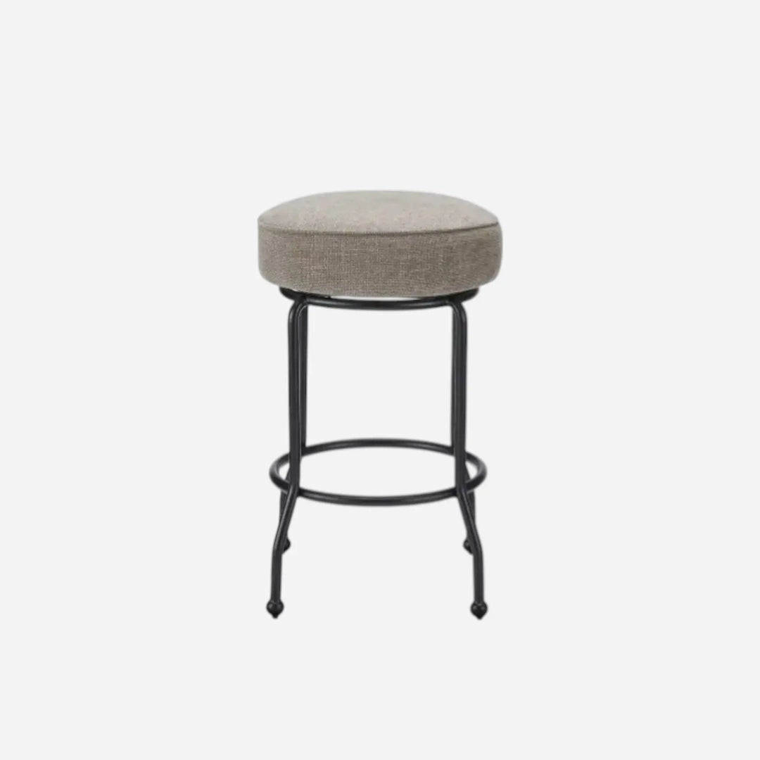 Tabouret Pivotant Rond Brun Fer