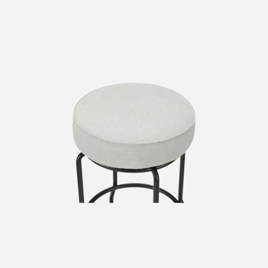 Tabouret Pivotant Rond Beige Fer