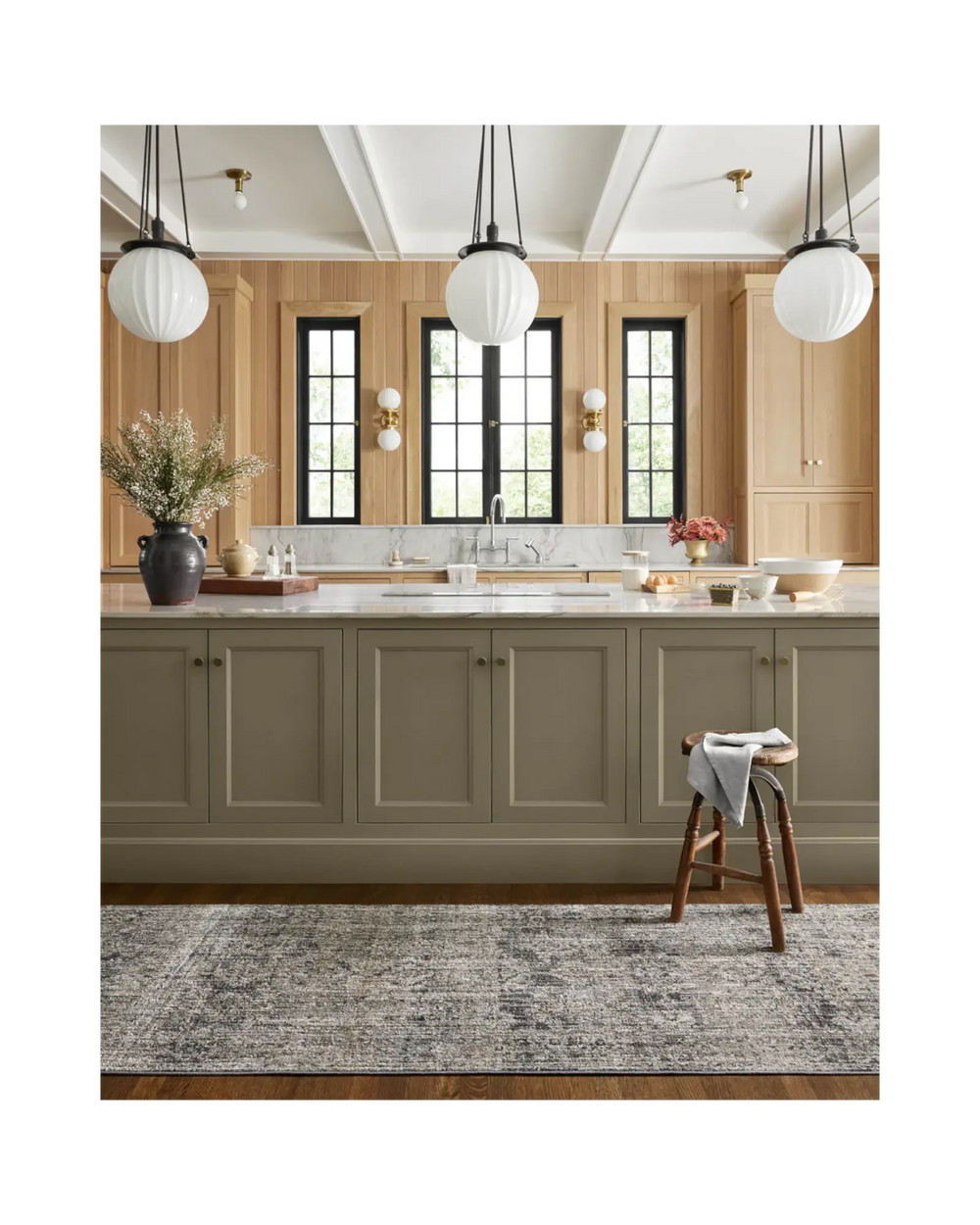 KATHERINE Graphite / Jade Tapis - Maison Olive
