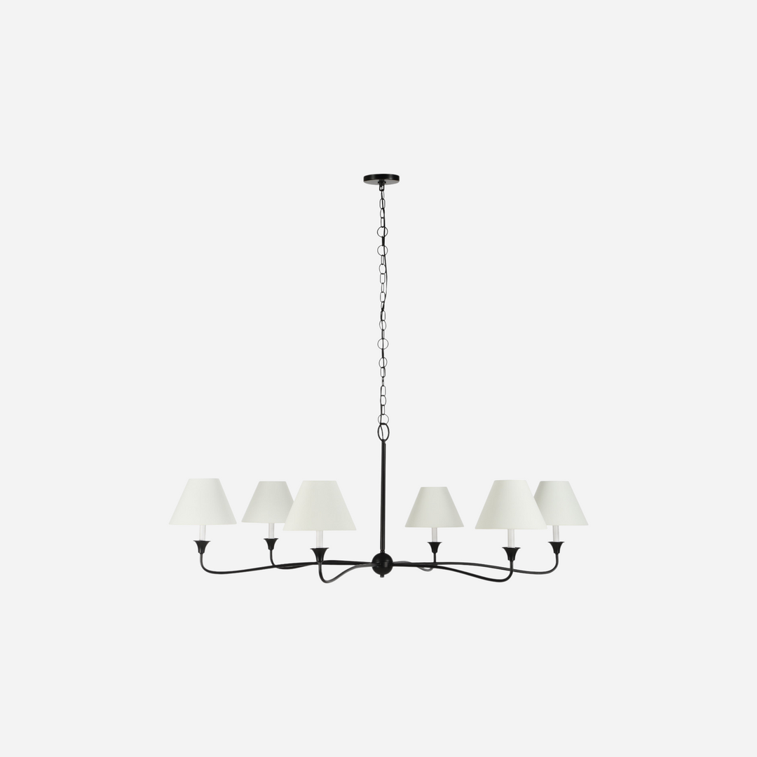 Chandelier Turner en fer noir, vue complète