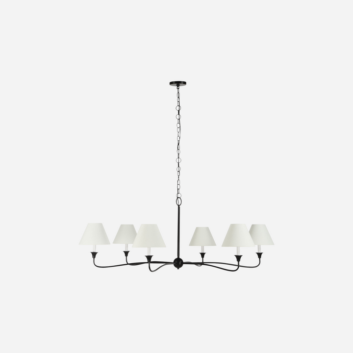 Chandelier Turner en fer noir, vue complète