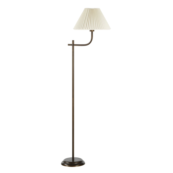 Lampadaire Elysee avec abat-jour plissé en lin ivoire