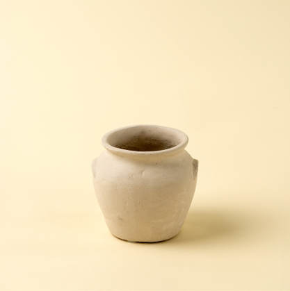 Urne Papier Maché Beige Anse 