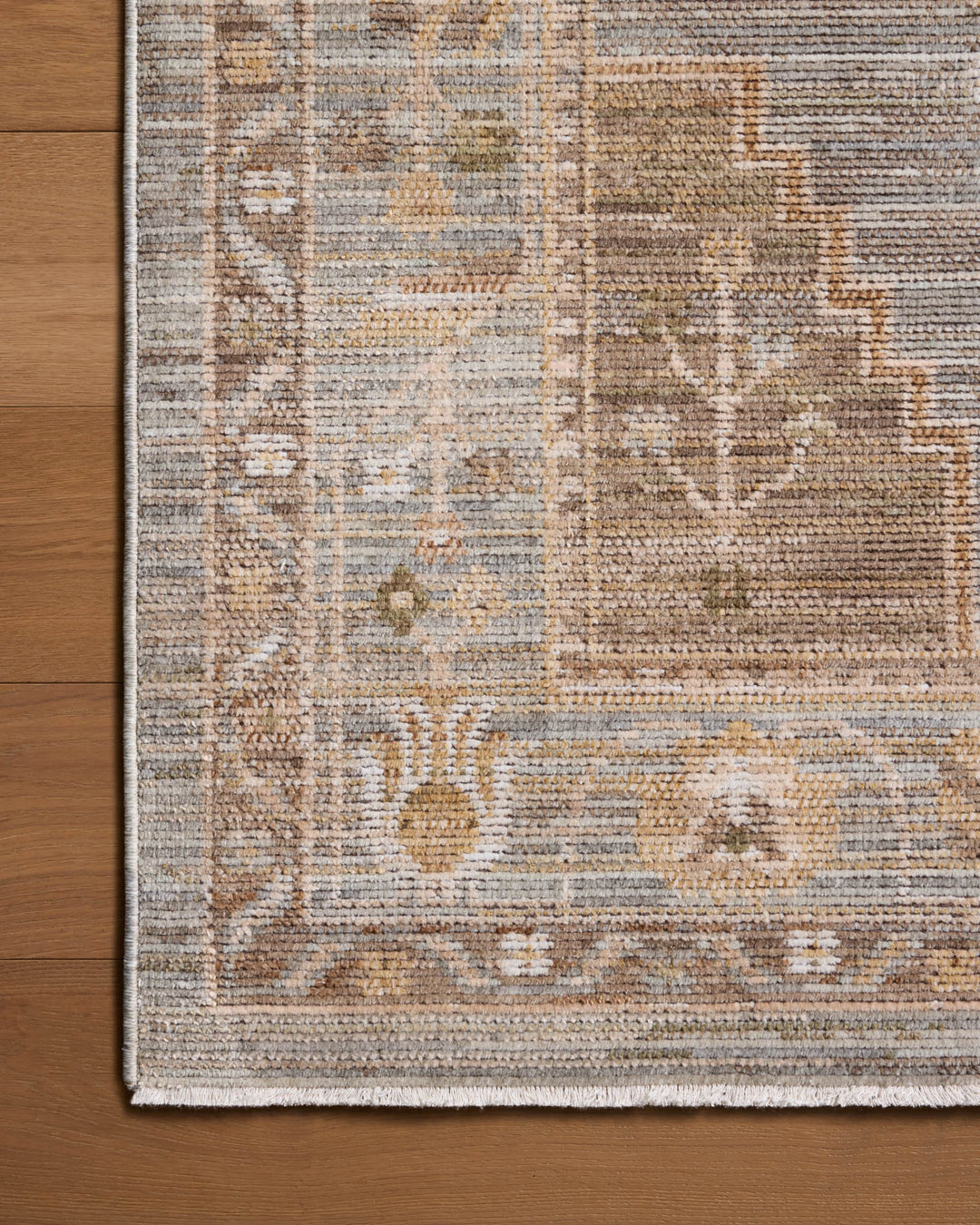 Tapis Nella ciel et naturel Amber Lewis × Loloi — détail de la texture