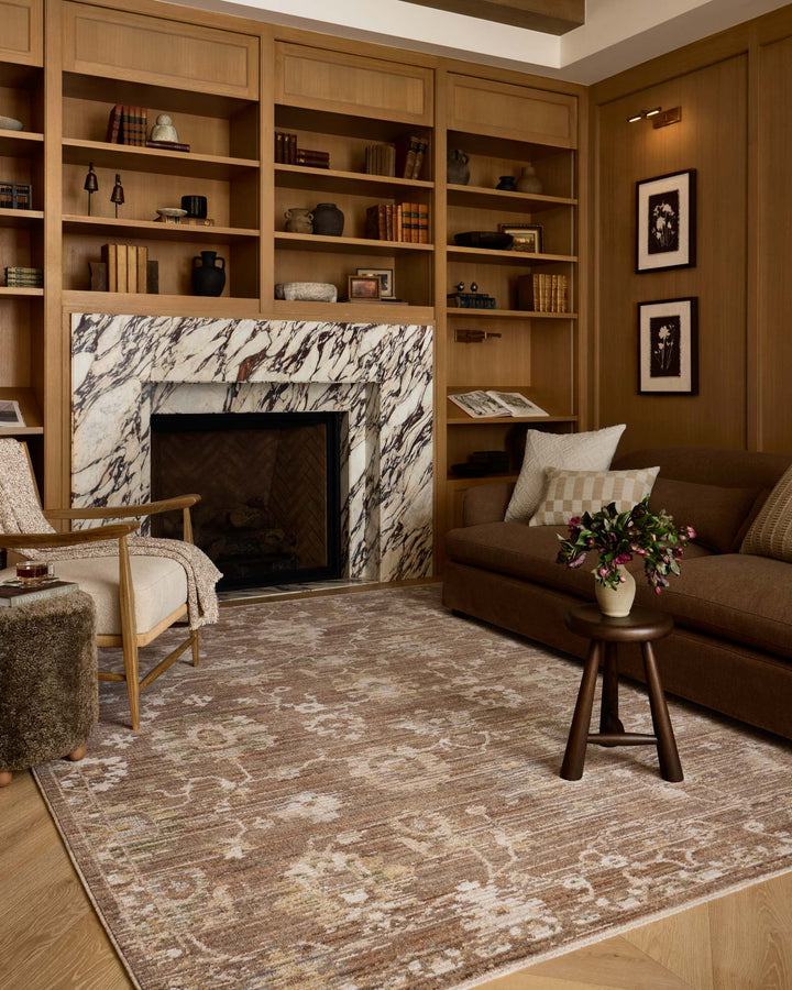 Tapis Nella terre et naturel Amber Lewis × Loloi — dans un décor