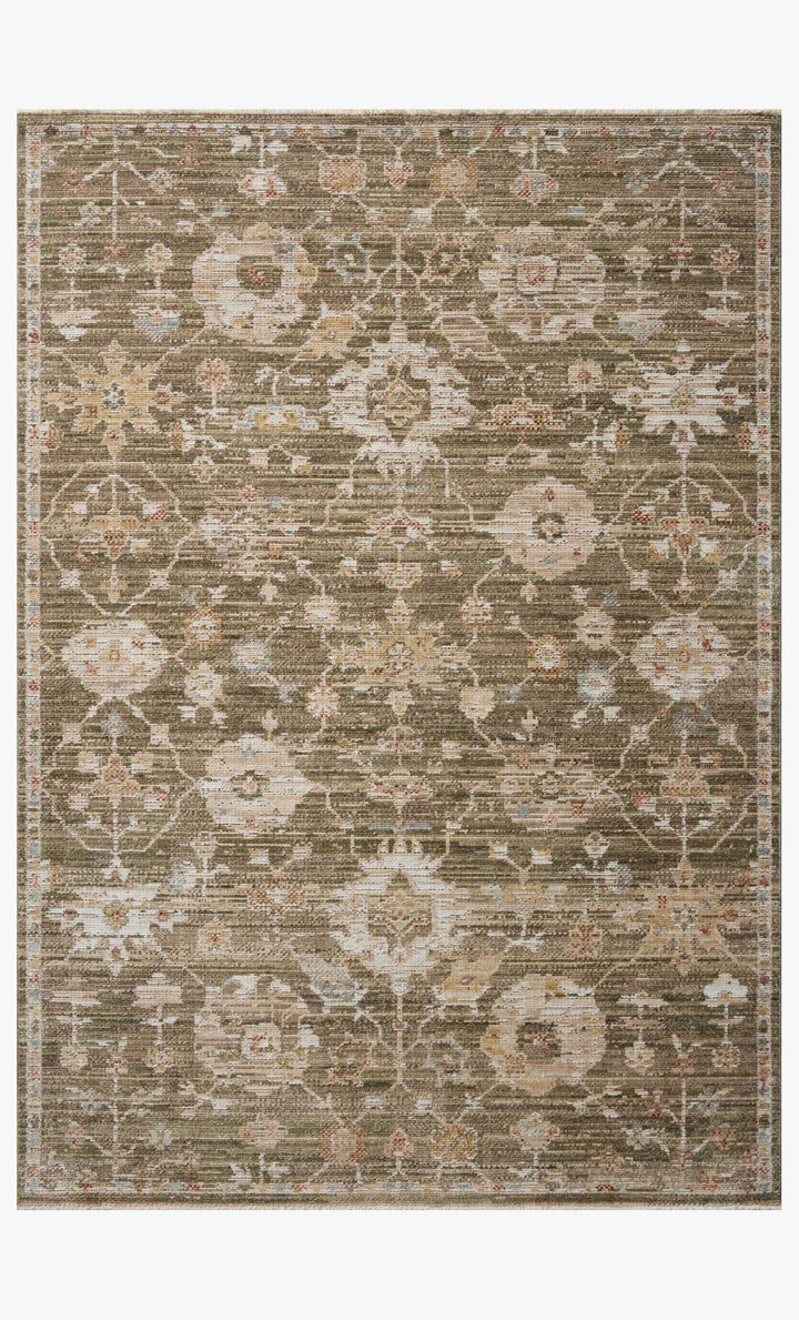 Tapis Nella olive multicolore Amber Lewis × Loloi — vue de face