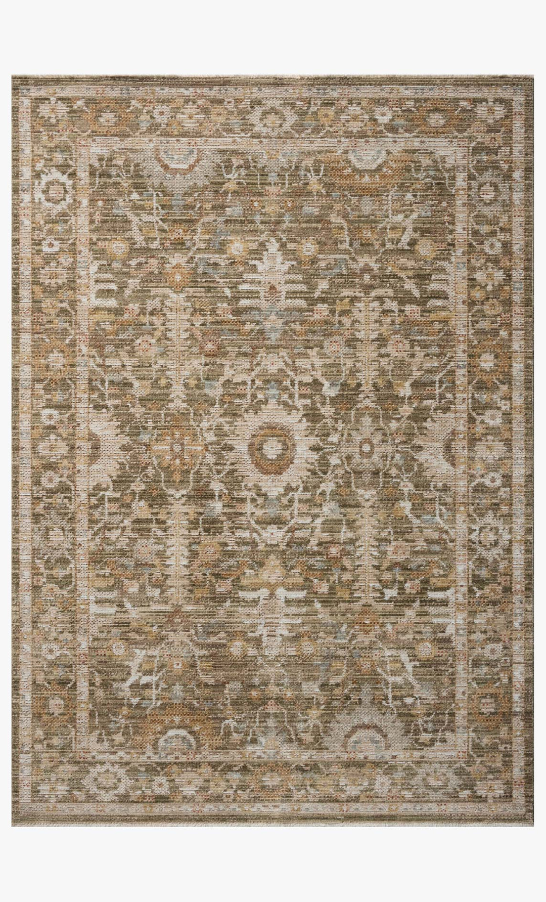 Tapis Nella vert multicolore Amber Lewis × Loloi — vue de face