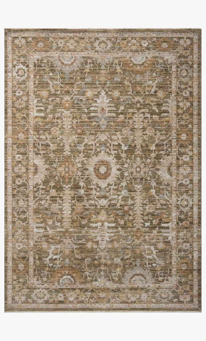 Tapis Nella vert multicolore Amber Lewis × Loloi — vue de face
