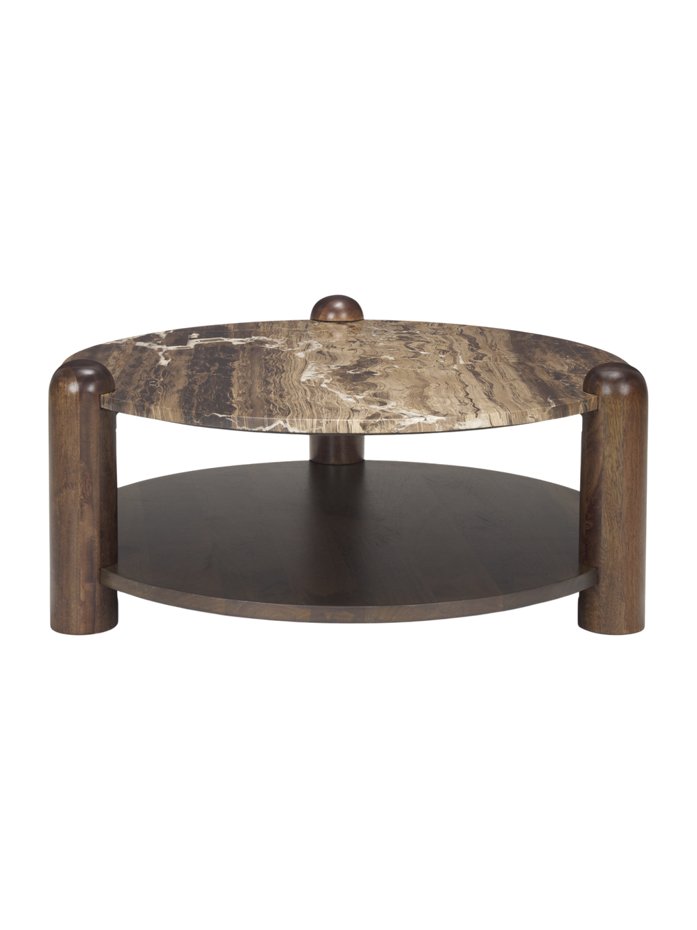 Salon-Table-Bois-Foncé-Marbre