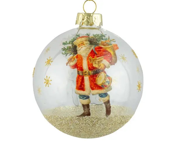 Ornement Noel Verre Transparent Laiton