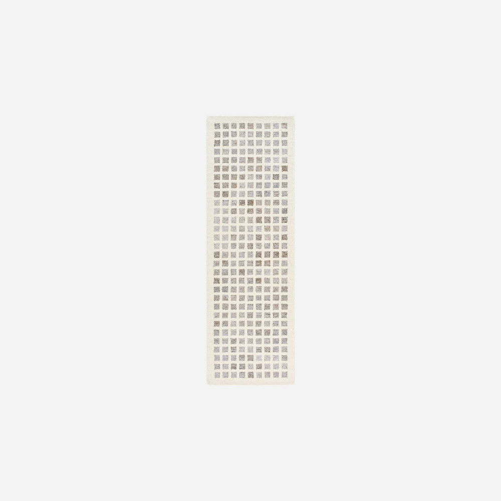 Tapis Ottawa Laine Carreaux Ivoire