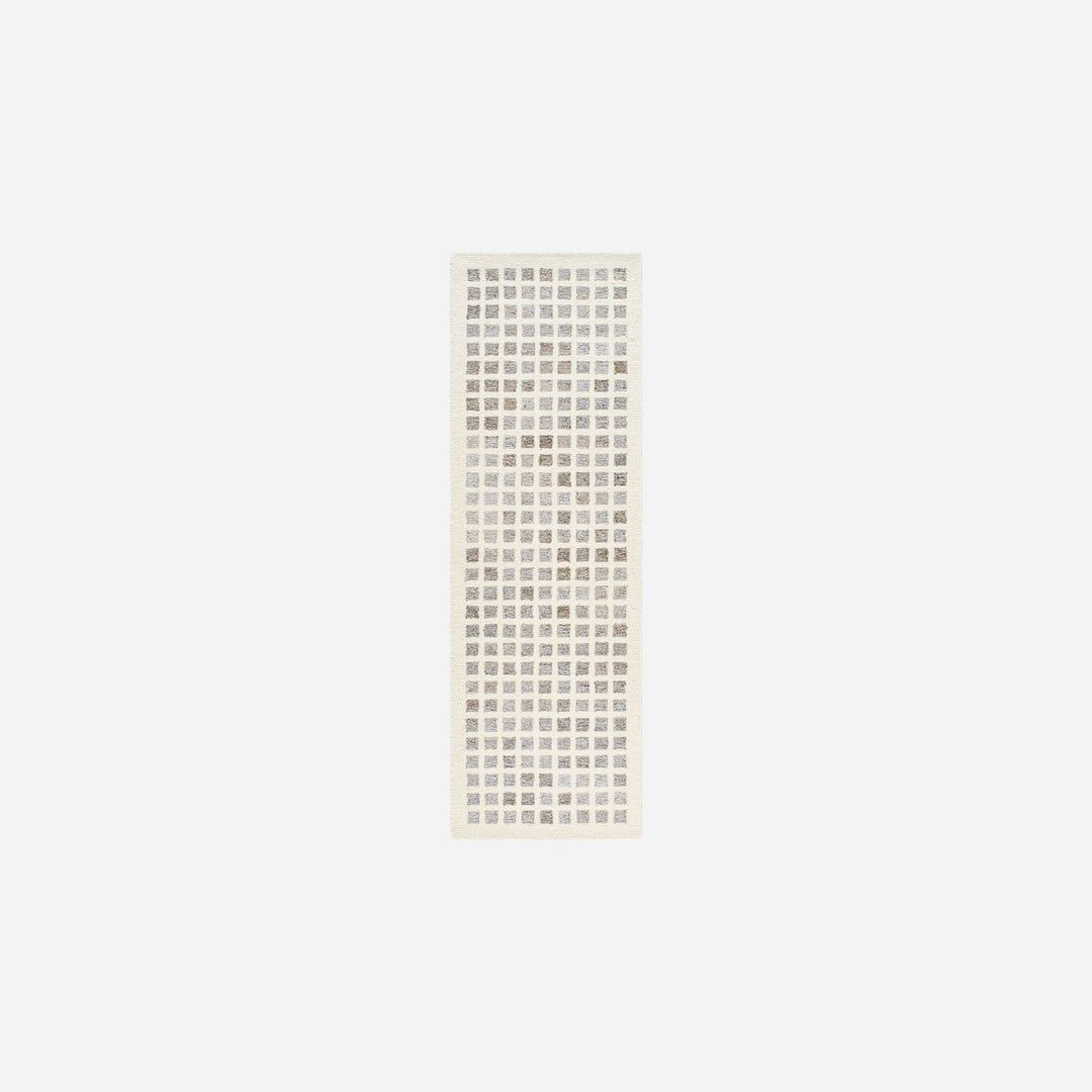 Tapis Ottawa Laine Carreaux Ivoire