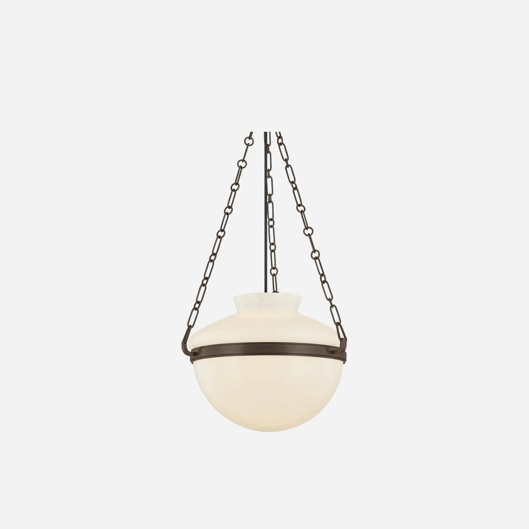 Luminaire Suspendu Bronze Verre Laiteux