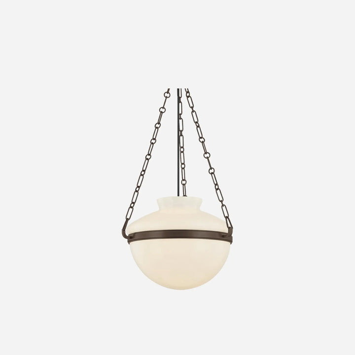 Luminaire Suspendu Bronze Verre Laiteux
