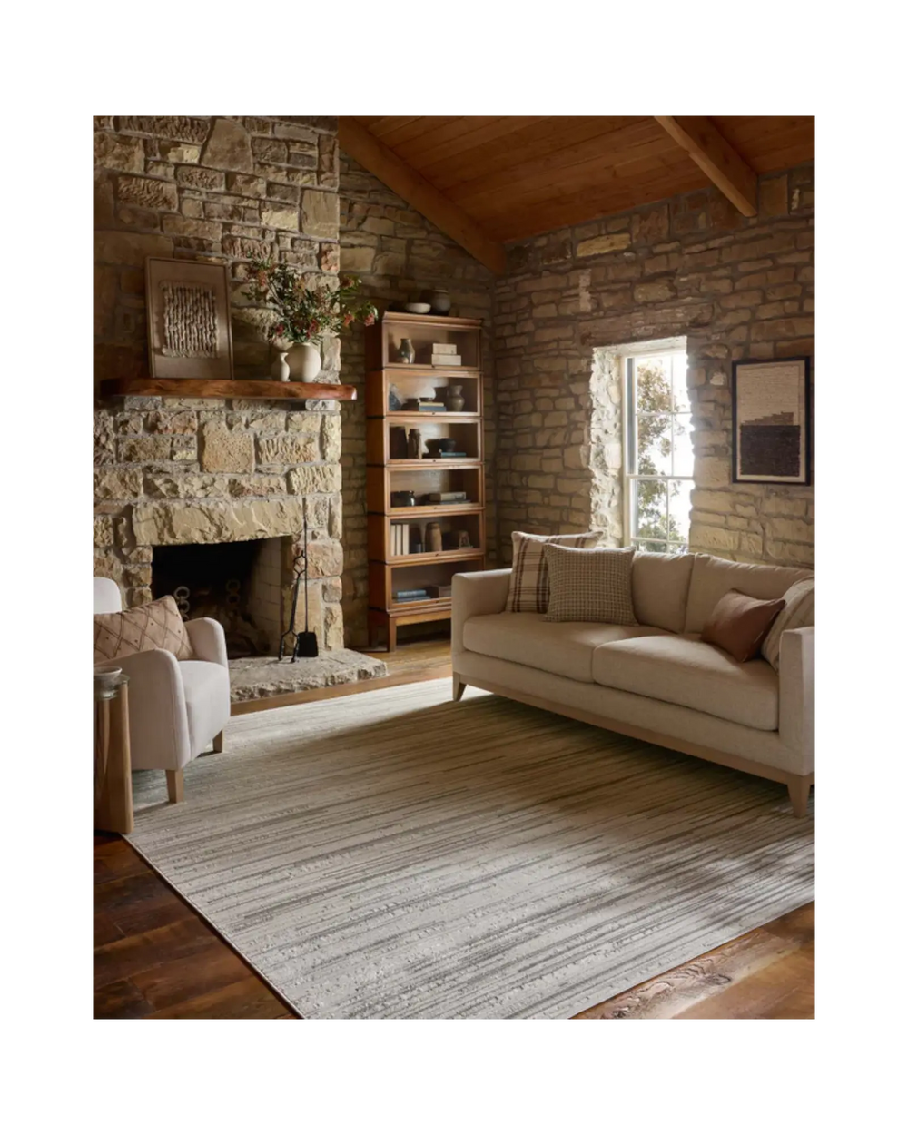 TOWNES Beige / Grey Tapis - Maison Olive