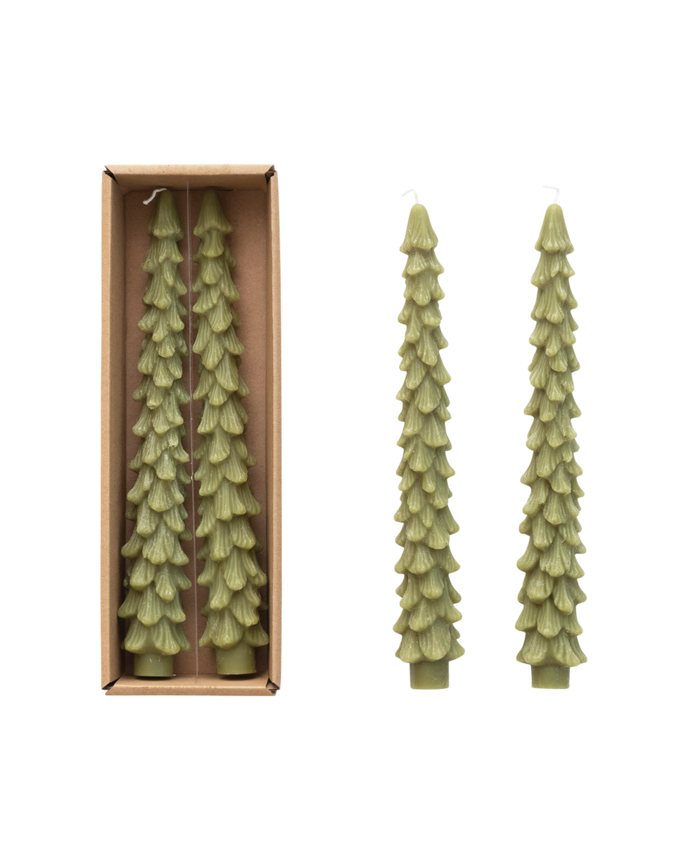 BOUGIES en sapin élégantes – Lot de 2  Maison Olive