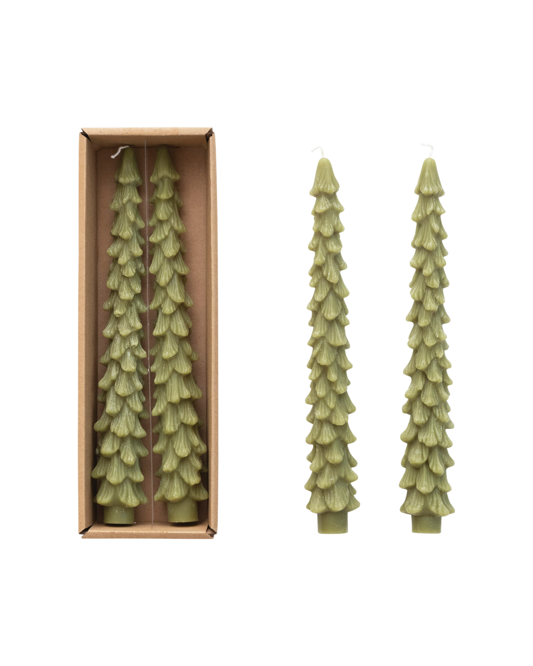 BOUGIES en sapin élégantes – Lot de 2  Maison Olive