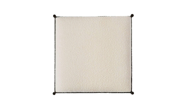 Tabouret AGNE crème, assise carrée vue du dessus