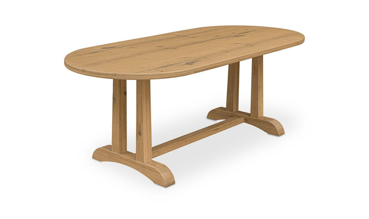 BRIGHTON 84-inch table, three-quarter view of top and base