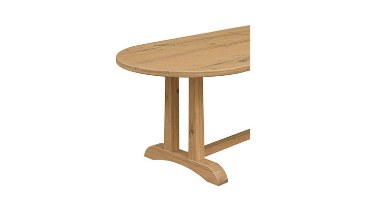 Detail of the leg and rounded edge of the BRIGHTON table