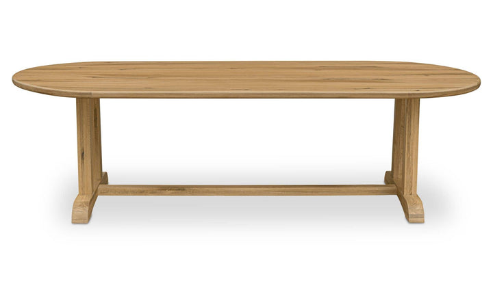 BRIGHTON 108-inch natural dining table, front view
