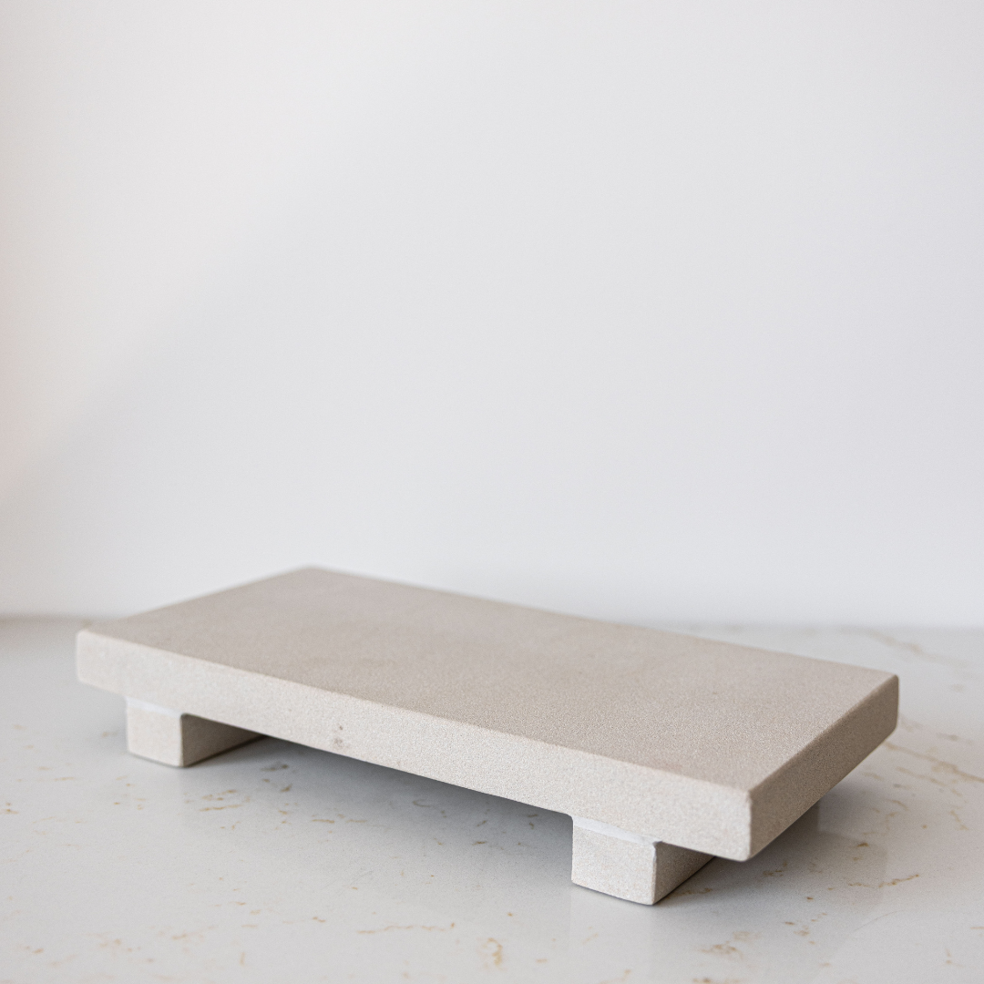 BOBY Plateau en grès beige - Maison Olive