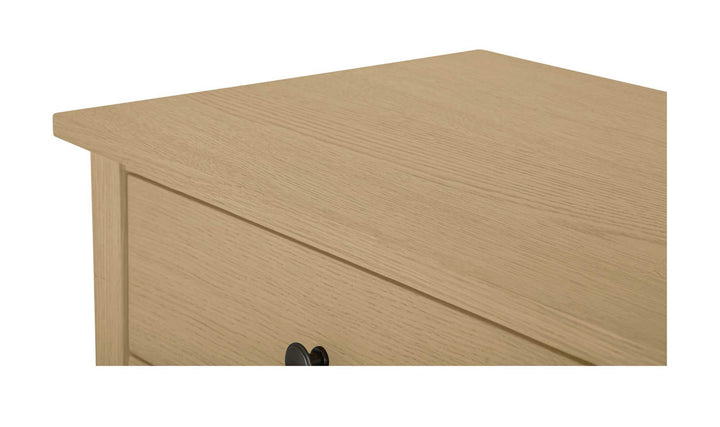 Détail du plateau et des tiroirs de la console ISABELLE
