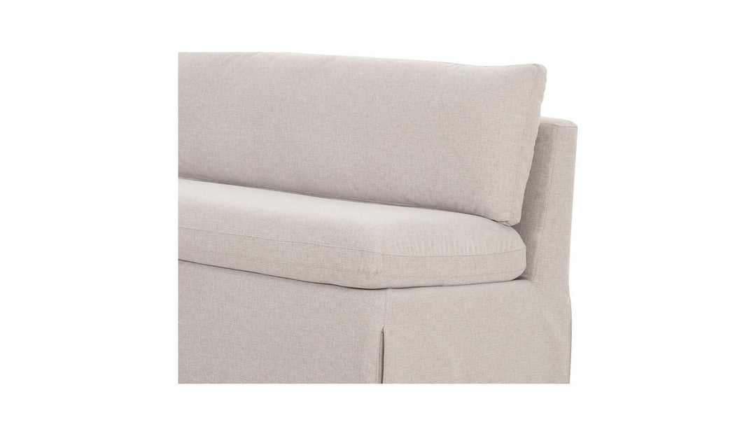 Banquette de salle à manger FABLE beige, détail des coussins et de la housse