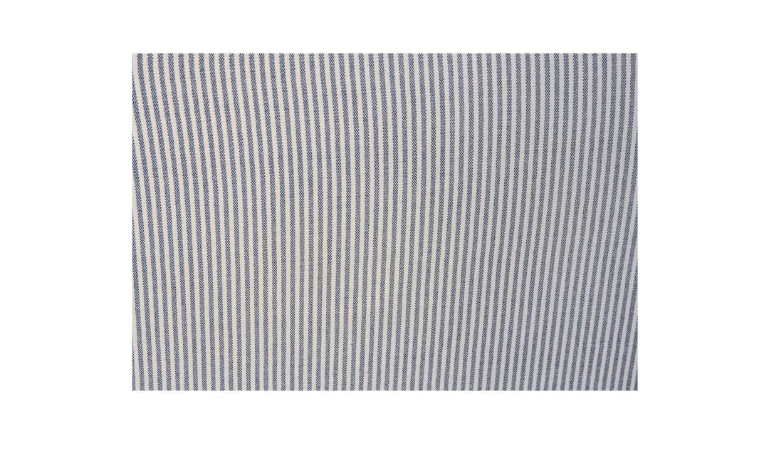 Banquette de salle à manger FABLE à rayures bleu marine, détail du tissu