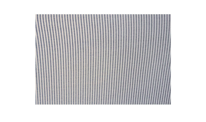 Banquette de salle à manger FABLE à rayures bleu marine, détail du tissu